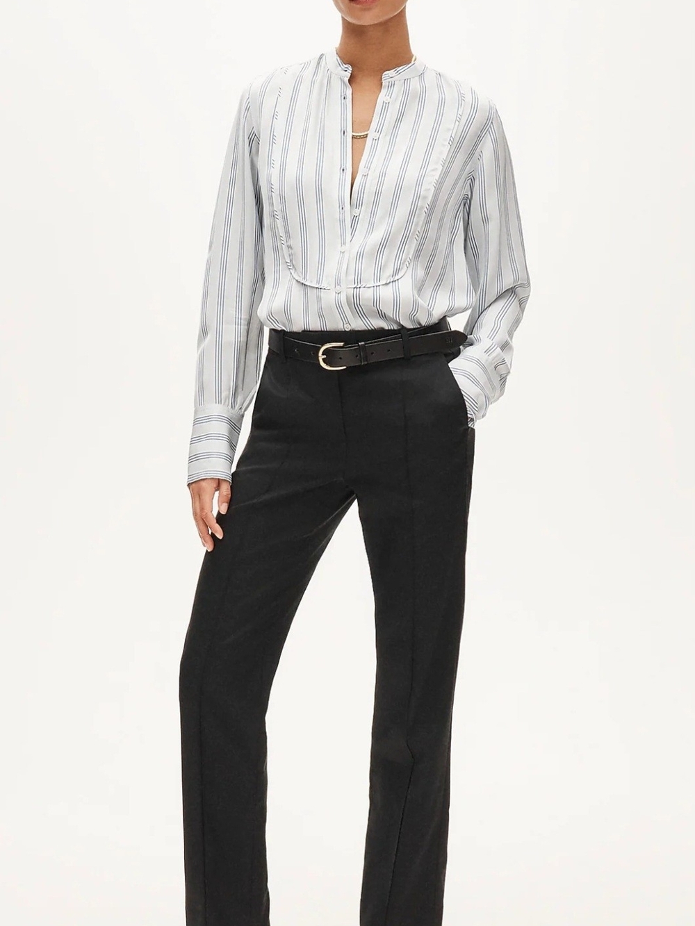 J. Crew Black Tailored Straight-Leg Trousers
